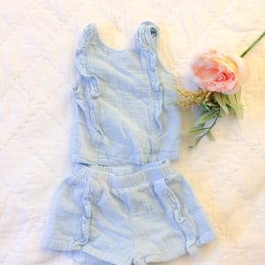 ME TOO Girl Baby blue  sleeveless top & shorts 3T